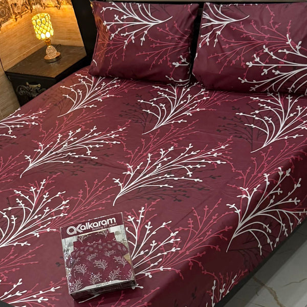 Al-Karam Cotton Mix Bedsheet – King Size (3Pcs)